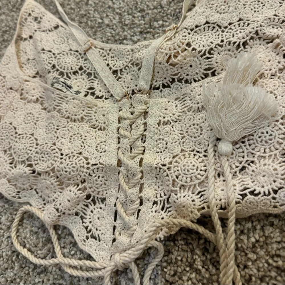 NWOT Free People Gypset Crochet Longline Bralette | Small | Ivory - Picture 8 of 8